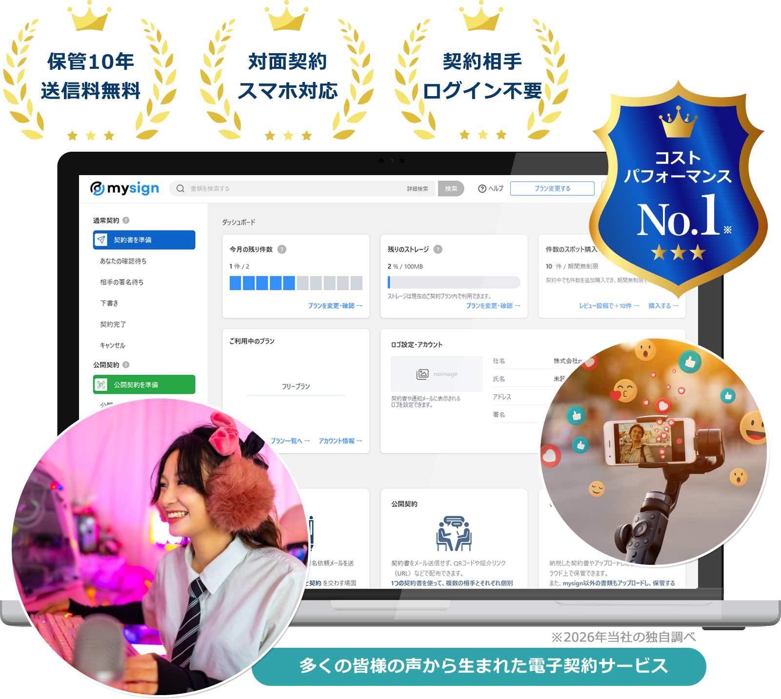 インフルエンサー向け電子契約サービス