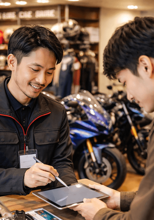 店頭でそのまま契約・同意を完結できる