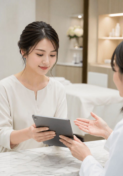 施術同意書を事前にオンラインで案内できる