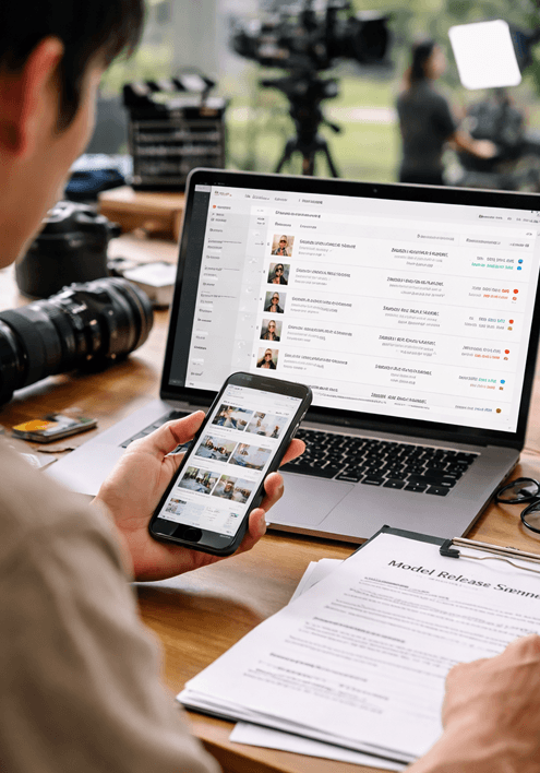 モデルリリースや利用許諾をまとめて管理できる