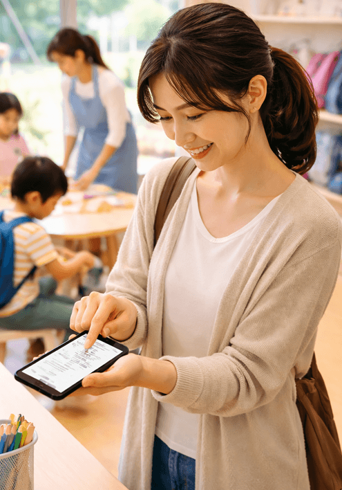 保護者の同意取得をその場で完結できる