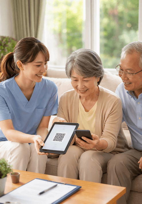 利用者や家族はログイン不要でそのまま署名できる