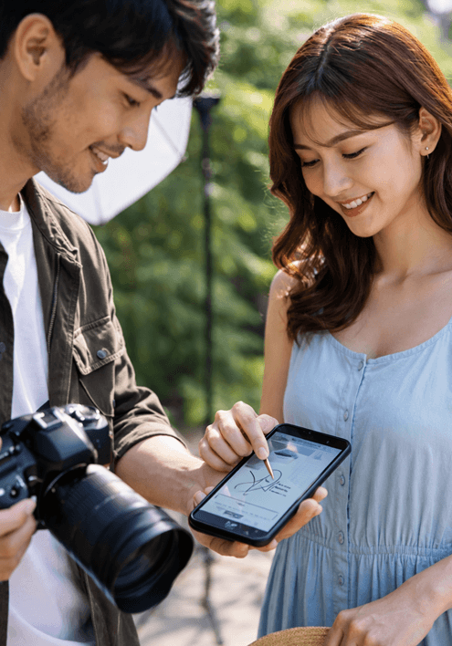 撮影現場でそのまま契約・同意を完結できる