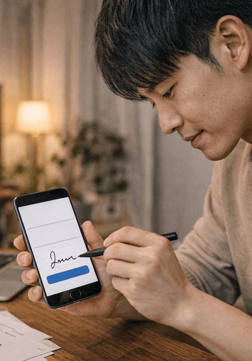 契約相手はログイン不要でそのまま署名できる