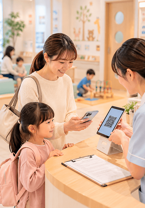 受付・対面でもQRコードでスムーズに同意取得できる
