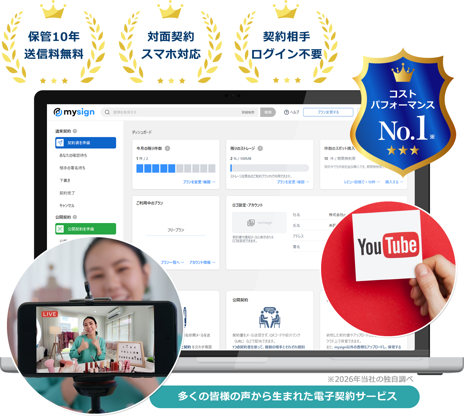 YouTuber向け電子契約サービス