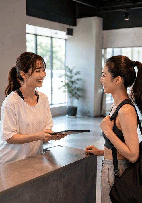 受付や体験当日にその場で入会手続きが完結