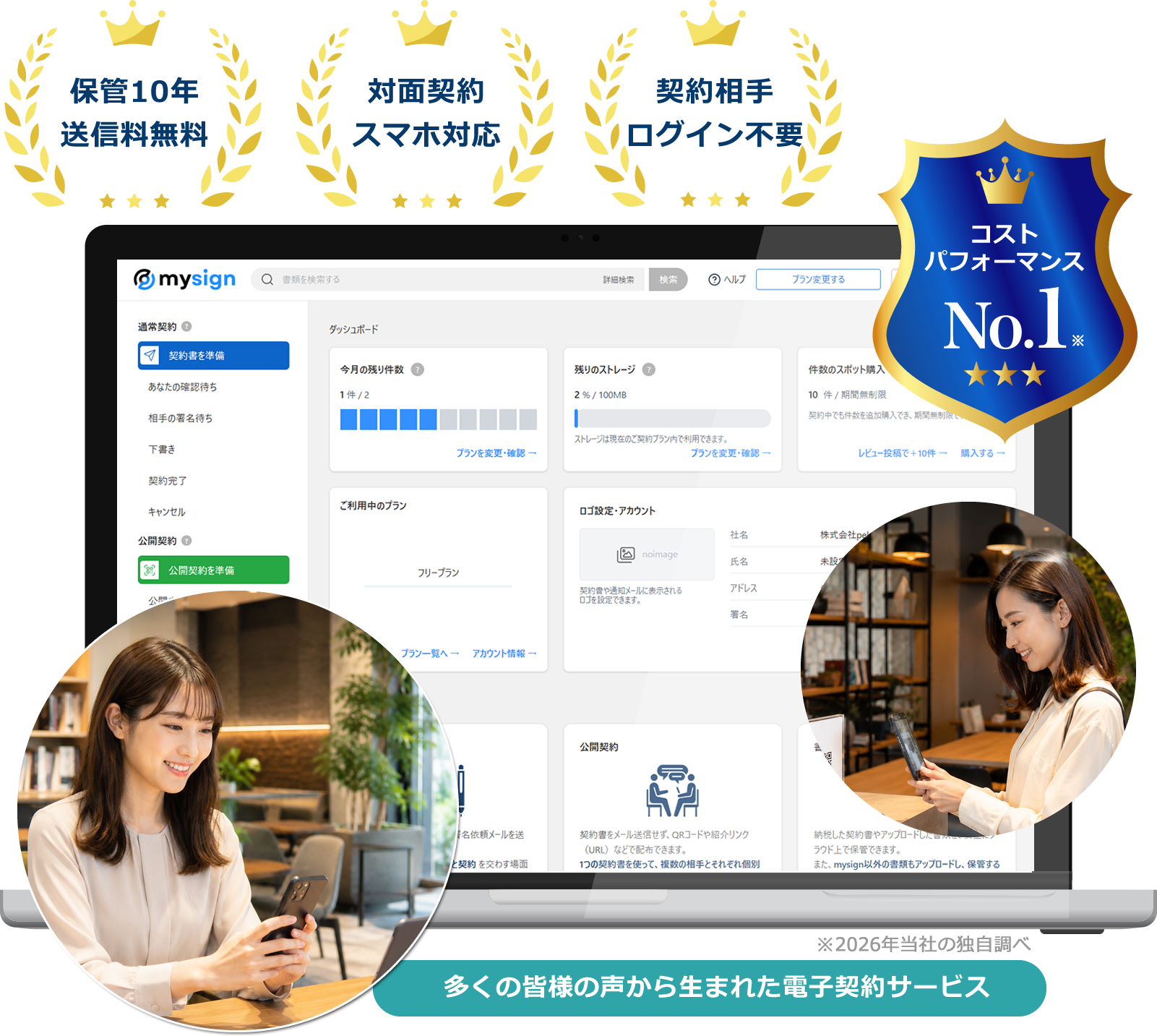 コワーキングスペース向け電子契約サービス