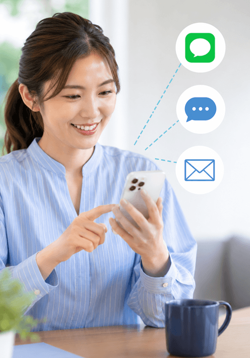 LINE・SMS・メール経由の契約案内にも対応