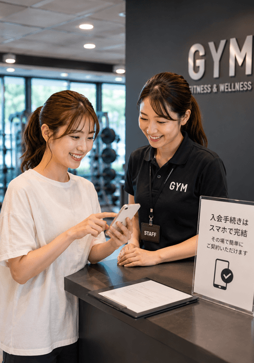 受付でそのまま契約完了スマホでスムーズに署名