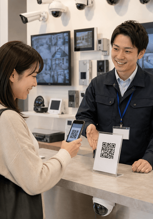QRコードで現地調査や施工同意を案内できる