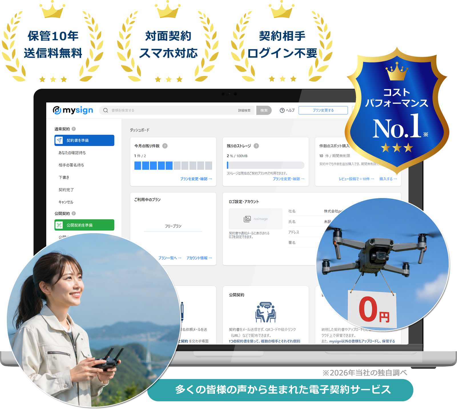 ドローン撮影・ドローン点検事業向け電子契約サービス