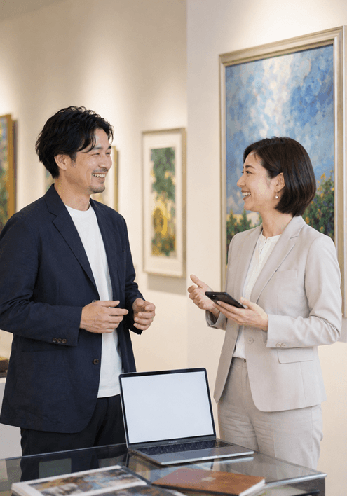作家との委託販売契約・展示契約をオンラインで締結できる