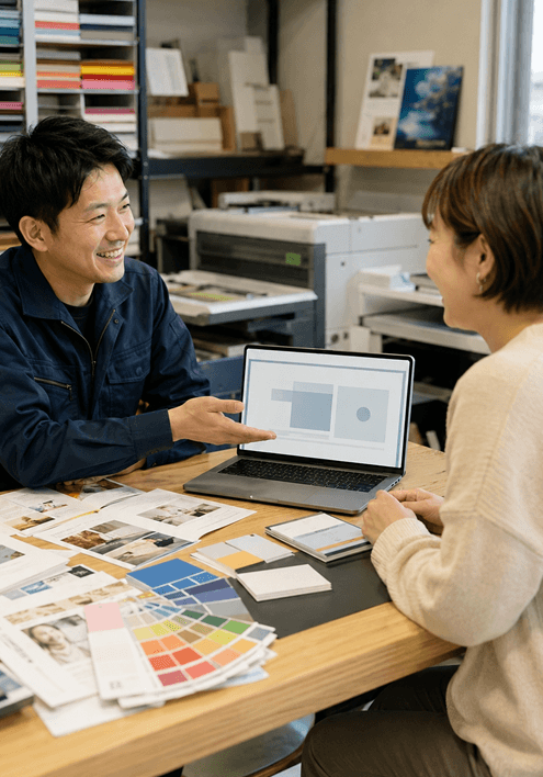 制作依頼契約や発注確認をオンラインで締結できる
