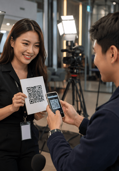QRコードで同意書をその場で案内できる