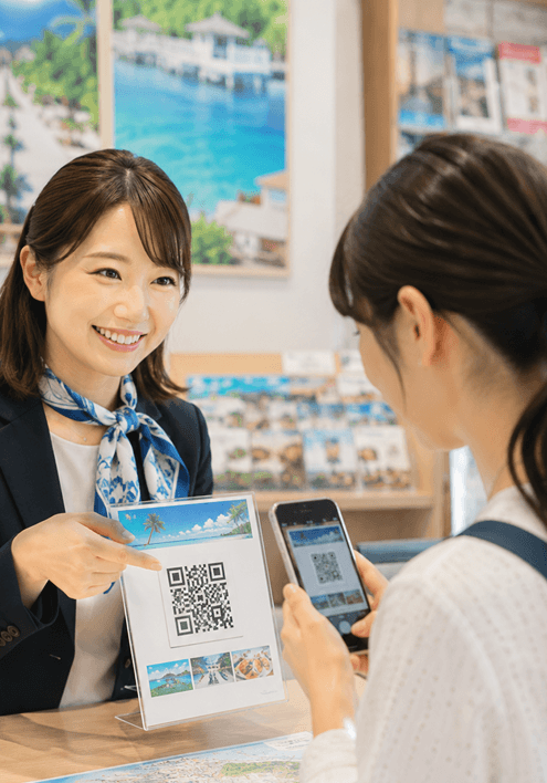 QRコードでツアー申込を案内できる