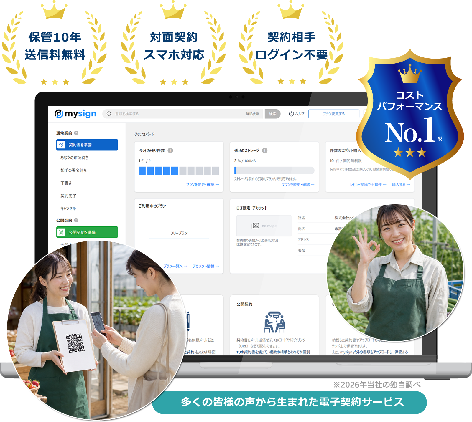 農業法人・観光農園向け電子契約サービス