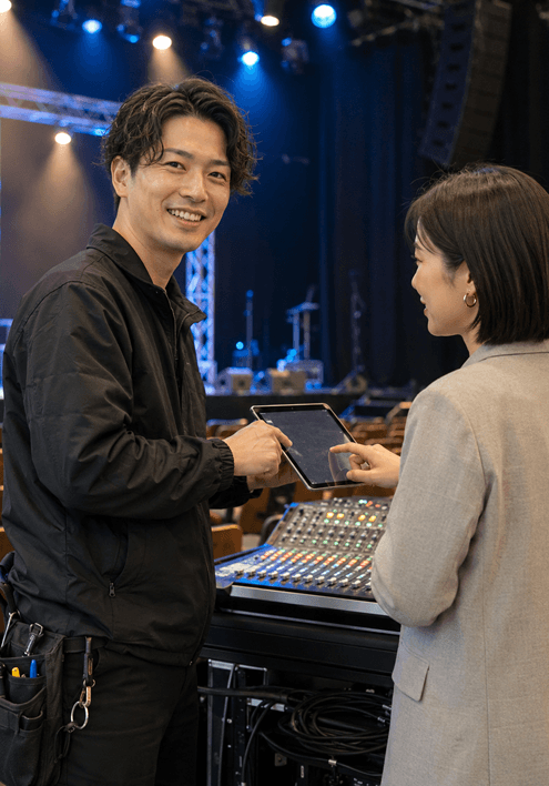音響・照明・舞台技術の業務契約をオンラインで締結できる