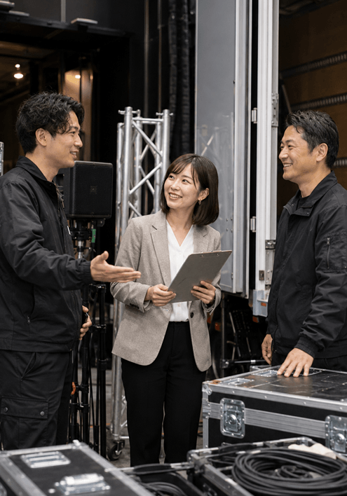 機材レンタル・搬入出の確認にも使いやすい