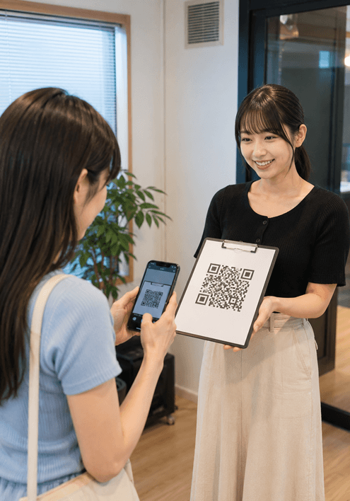 QRコードでオーディション申込を案内できる