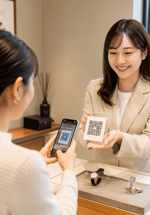 時計修理受付同意書をQRコードで案内できる