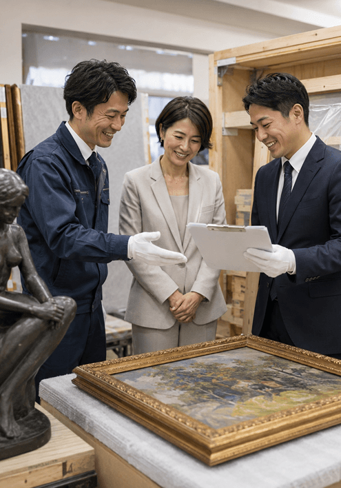 美術品の作品情報や評価額、取り扱い条件を作業前に明確化できる