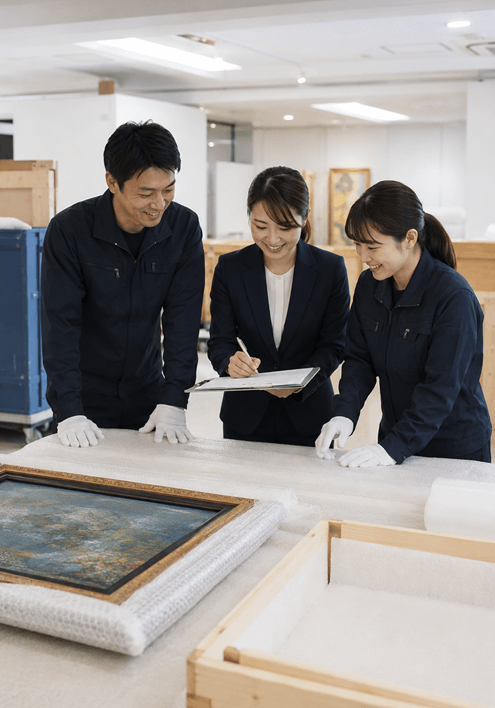 美術品の状態や追加作業、日程変更を契約書や覚書として残せる