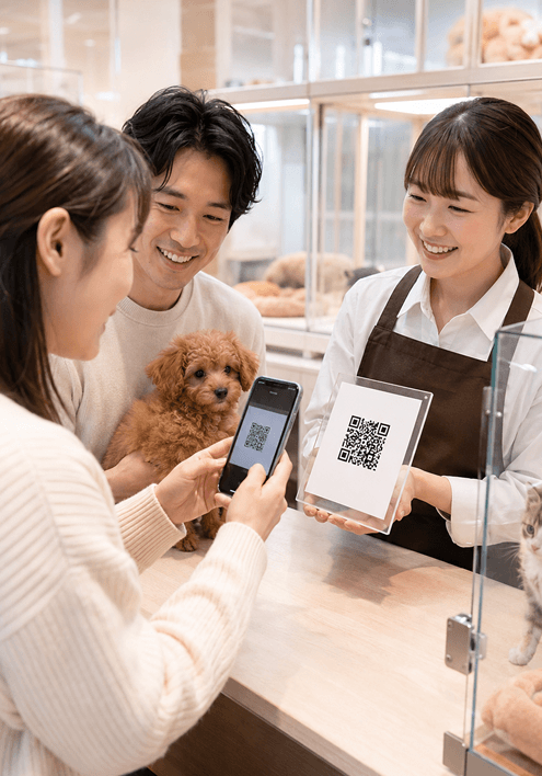 対面での説明後にQRコードから契約を案内できる