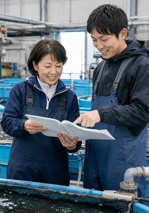 養殖技術や飼育データの取り扱い条件を関係事業者と確認できる
