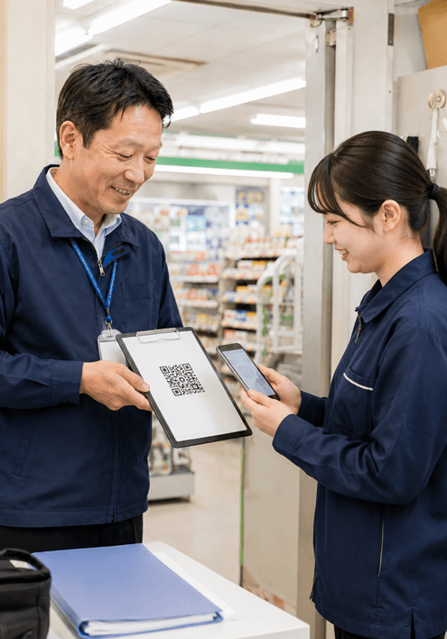 コンビニの採用決定後の入社書類を勤務開始前に案内でき