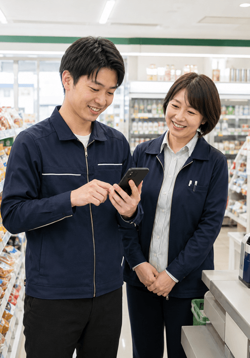 コンビニ従業員はログイン不要でスマートフォンから署名できる