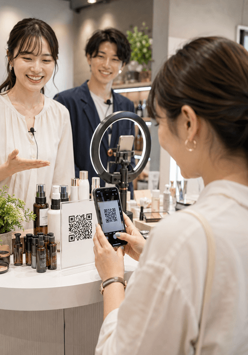 出演同意・商品確認をQRコードで案内できる