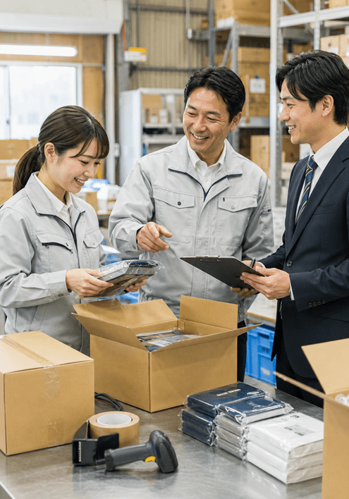 荷役・検品・流通加工の作業範囲を整理できる