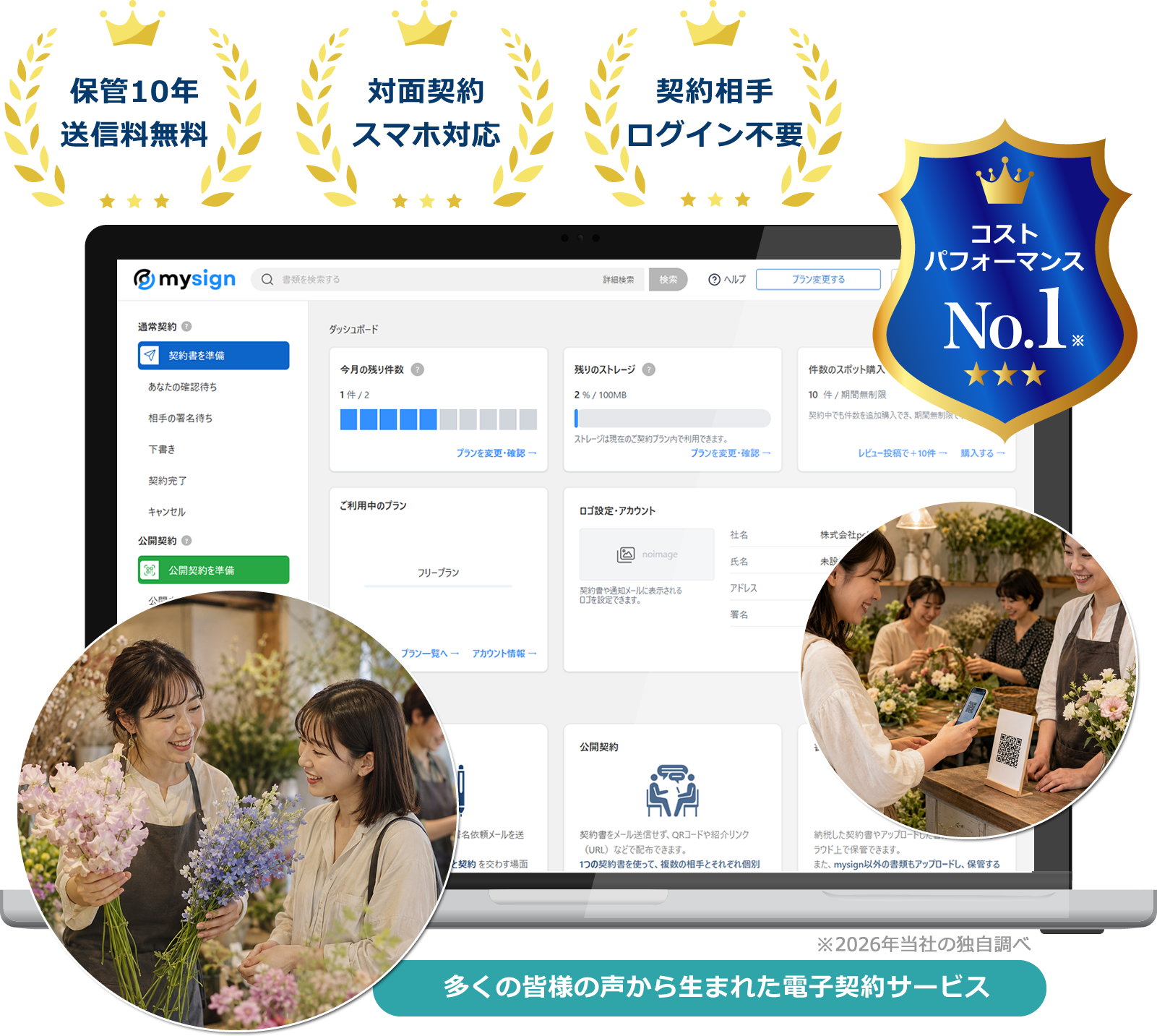 花屋・フラワーショップ向け電子契約サービス