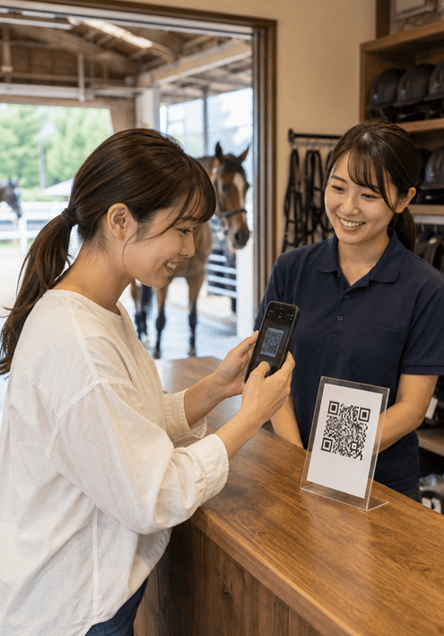 体験乗馬や初回利用時にQRコードから同意書を案内できる
