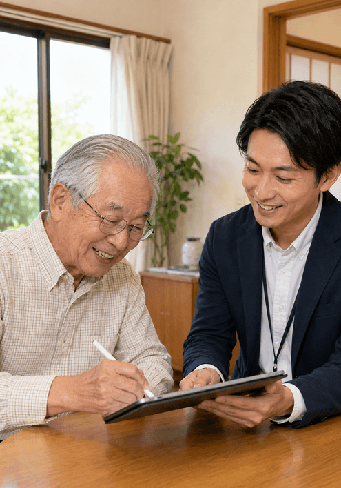 メール認証やログイン不要で対面契約