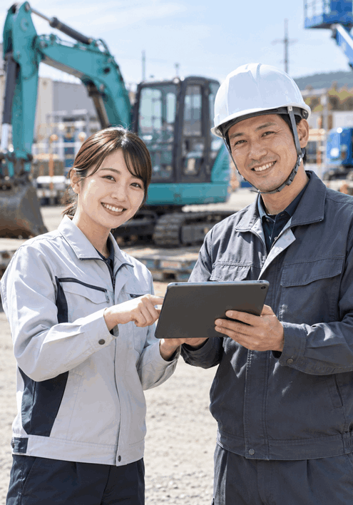 営業所や工事現場での機械受領確認を電子化できる